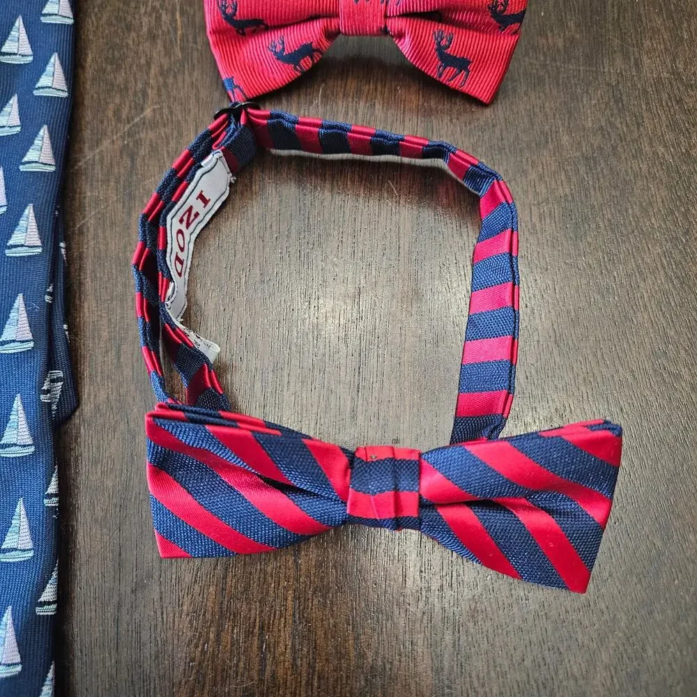 Janie and Jack‎ Boys Dress Ties Lot of 3 Size 4–8 Formal Bow Tie Necktie Preppy